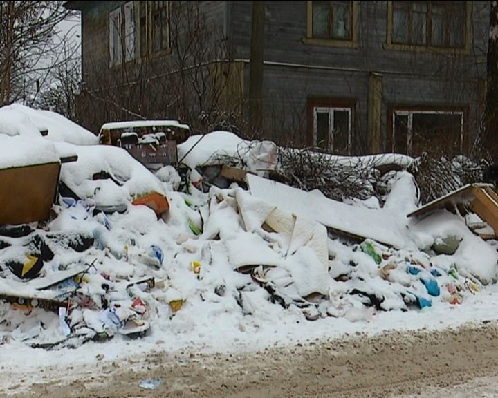 В Кирове на улице Зимней растет гора мусора