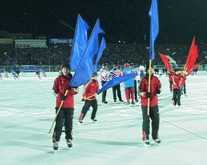 Открытие Чемпионата России по хоккею с мячом. Встреча кировской 