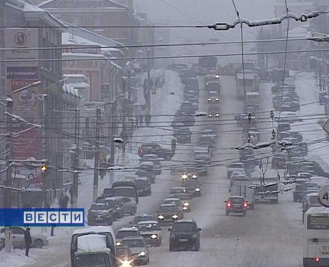 Снегопад в городе
