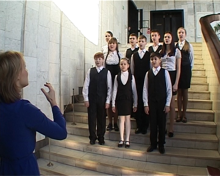 Репетиция сводного хора для церемонии закрытия Олимпиады