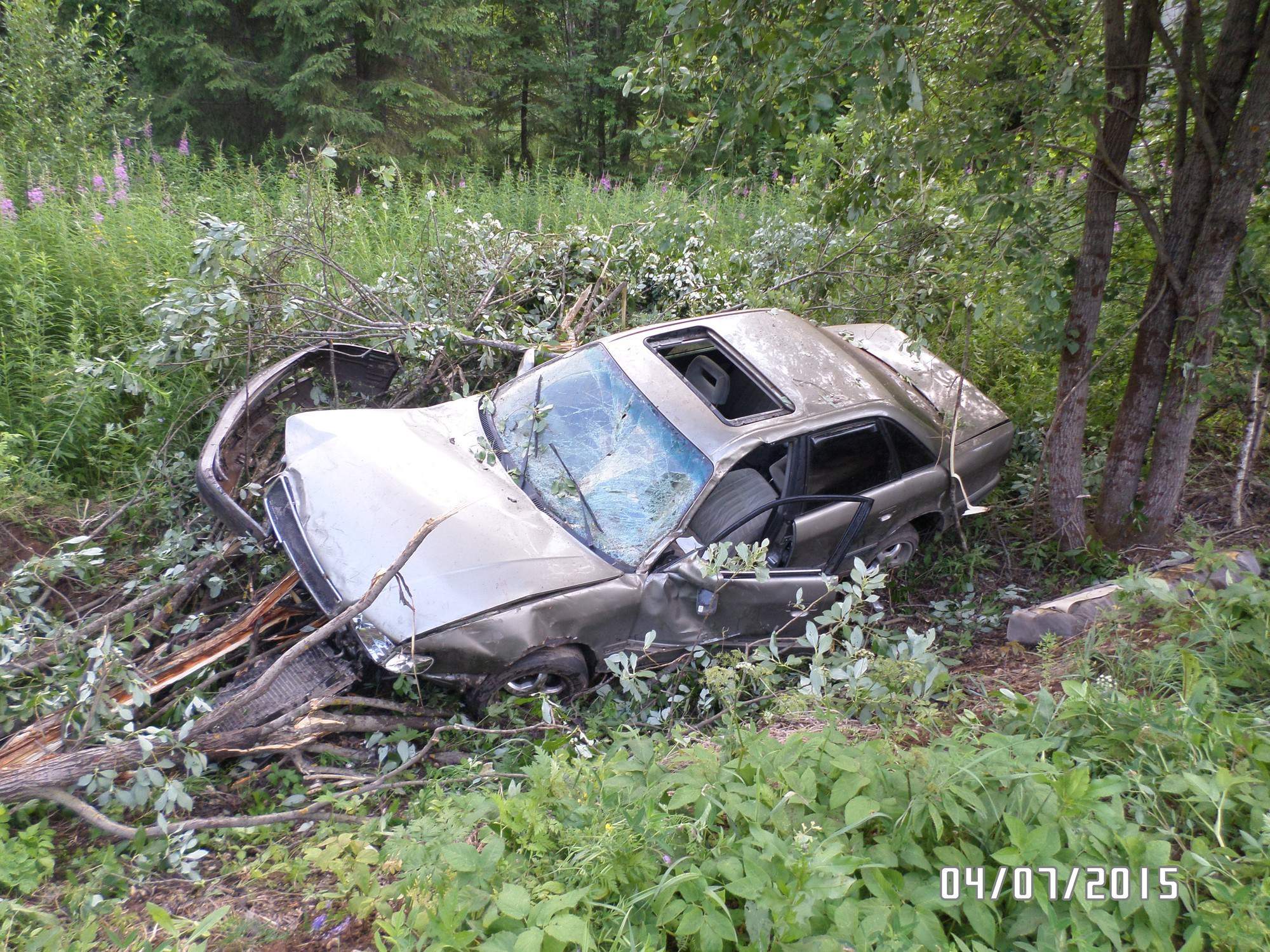 В Слободском районе улетела в кювет 