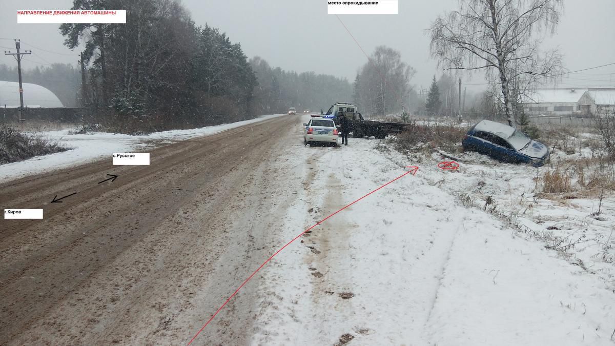 В с. Бахта в кювет улетела иномарка.