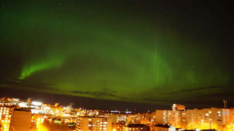 Жители Кировской области наблюдали северное сияние.