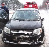 В Фаленском районе в кювет улетела "Лада Калина".
