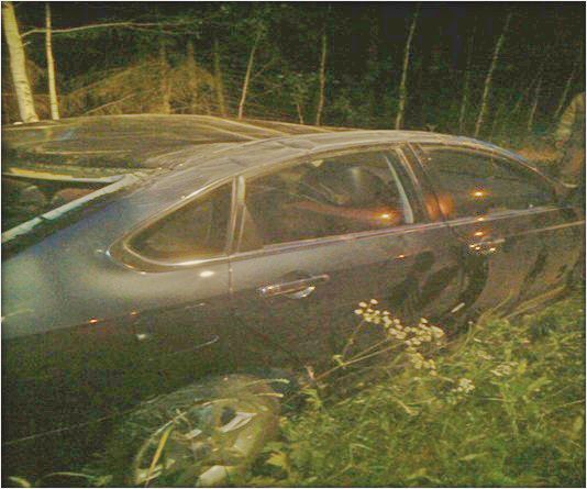 В Кирово-Чепецке в кювет улетела иномарка.