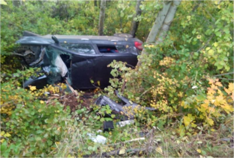 В Кирово-Чепецком районе в кювет улетела иномарка.