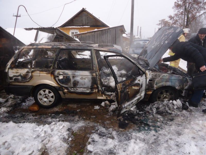 В Кикнурском районе сгорела иномарка.
