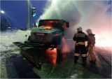 В Кирово-Чепецк загорелся автомобиль-снегоуборщик. 