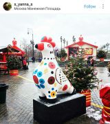 Дымковские игрушки украсили центр Москвы.