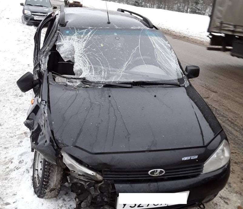 В Белохолуницком районе «Лада Калина» столкнулась с грузовиком «Вольво» с прицепом