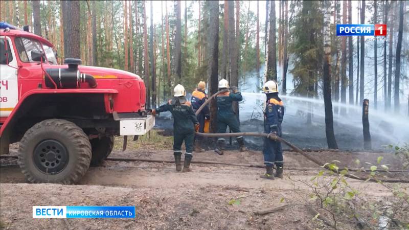 Кировские спасатели помогли локализовать лесной пожар в Марий Эл