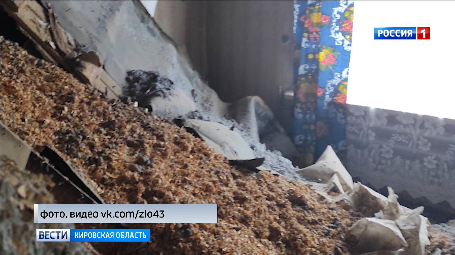 В жилом доме в Порошино обвалился потолок