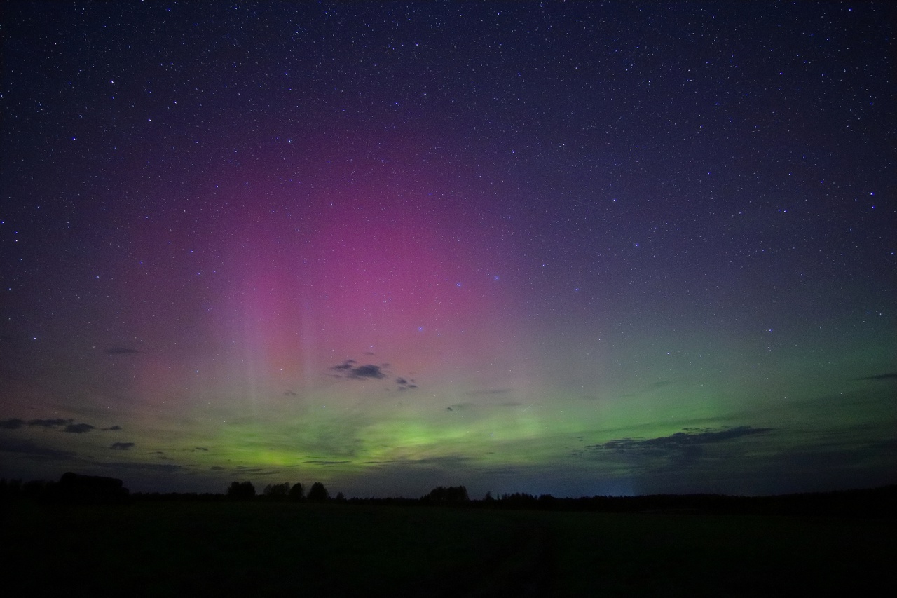 Жители Кировской области наблюдали полярное сияние