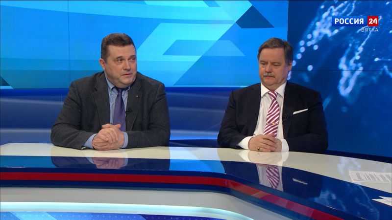 Вести. Интервью с председателем Союза журналистов России Владимиром Соловьевым и главным редактором телеканала «История» Алексеем Денисовым (28.03.2023)