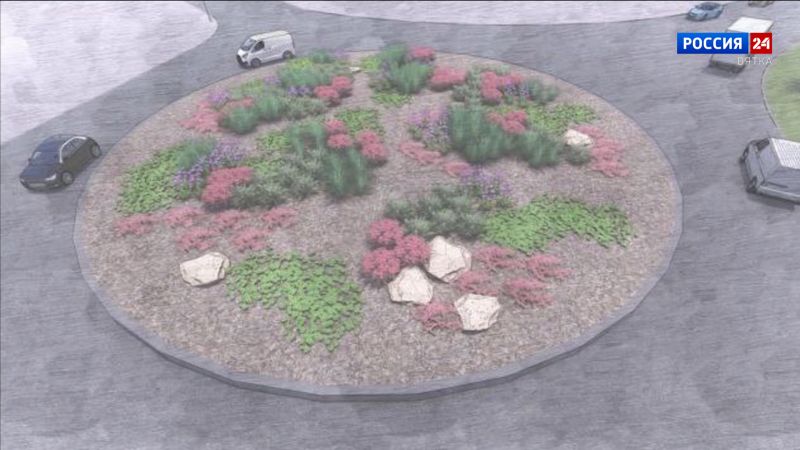 В Кирове благоустраивают круговой перекресток на улице Луганской