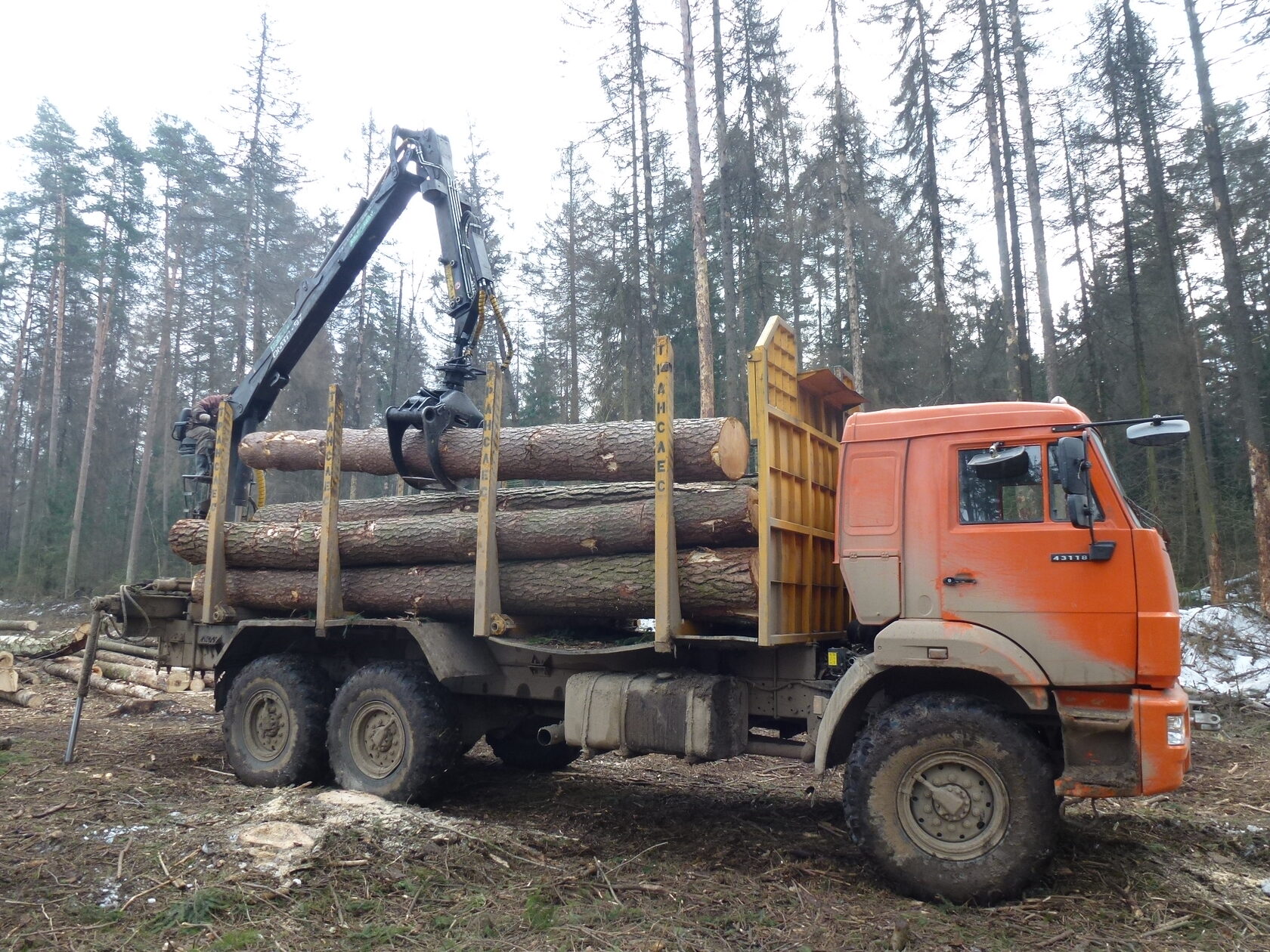 В Юрьянском районе водитель получил тяжелую травму при погрузке леса