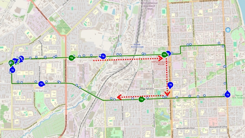 В Кирове временно изменен маршрут троллейбуса № 8, следующего от проспекта Строителей по Московской