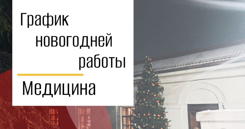 График работы медицинских организаций в новогодние праздничные дни