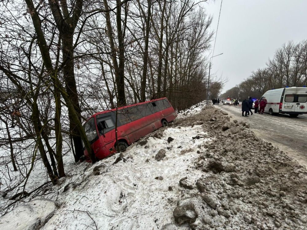 В Кирове автобус съехал с дороги