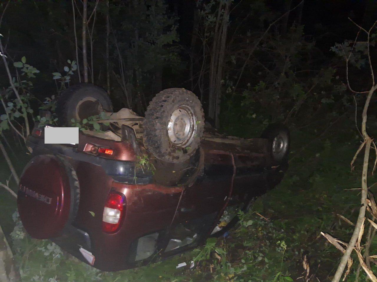 В Арбажском районе на машине перевернулся пьяный водитель