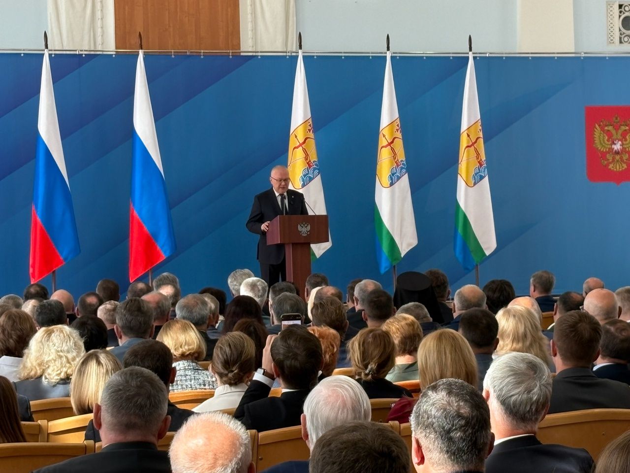 Проходит выступление губернатора Кировской области с ежегодным посланием о социально-экономическом развитии региона
