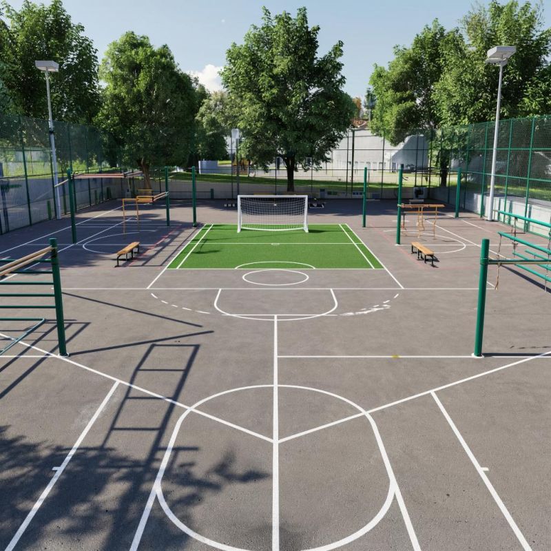 В селе Ошлань построили спортивно-игровую площадку