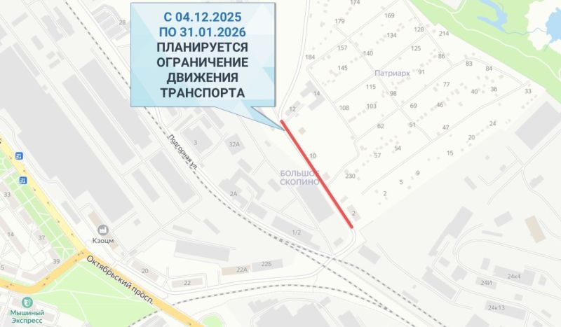 В слободе Большое Скопино почти на 2 месяца ограничат движение