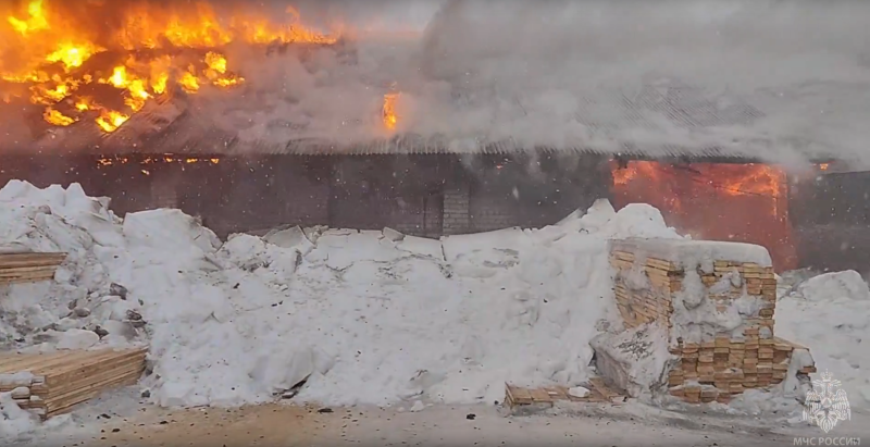 На деревообрабатывающем предприятии в Советске произошел пожар