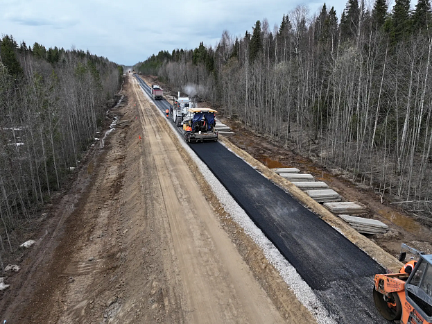 В Кировской области впервые асфальтируют дорогу к Подосиновцу