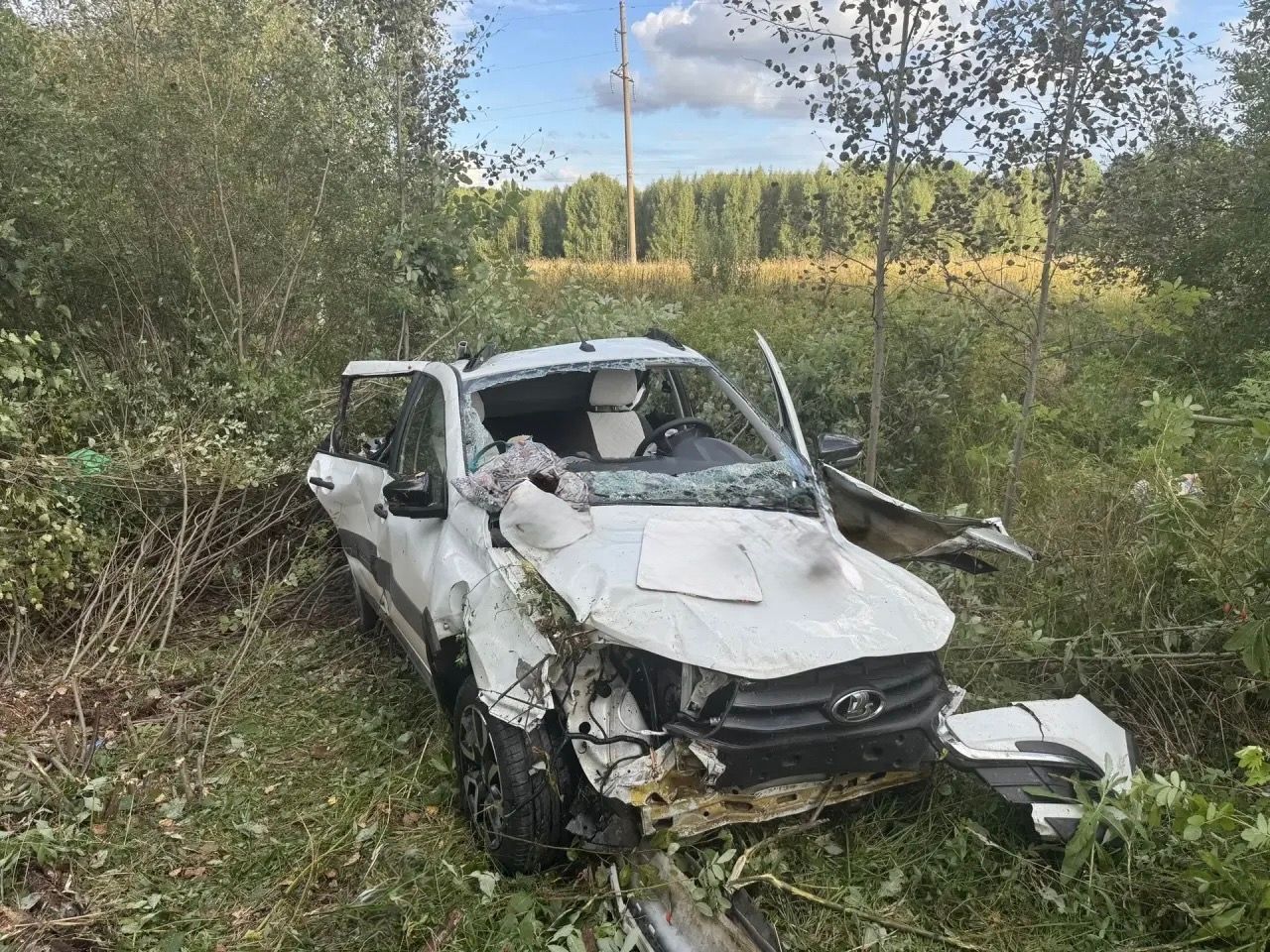 В Нагорском районе после съезда с дороги в аварии погибли женщина и девочка