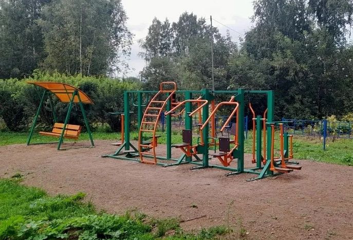 Спортивная площадка с тренажерами появилась в деревне Петруненки
